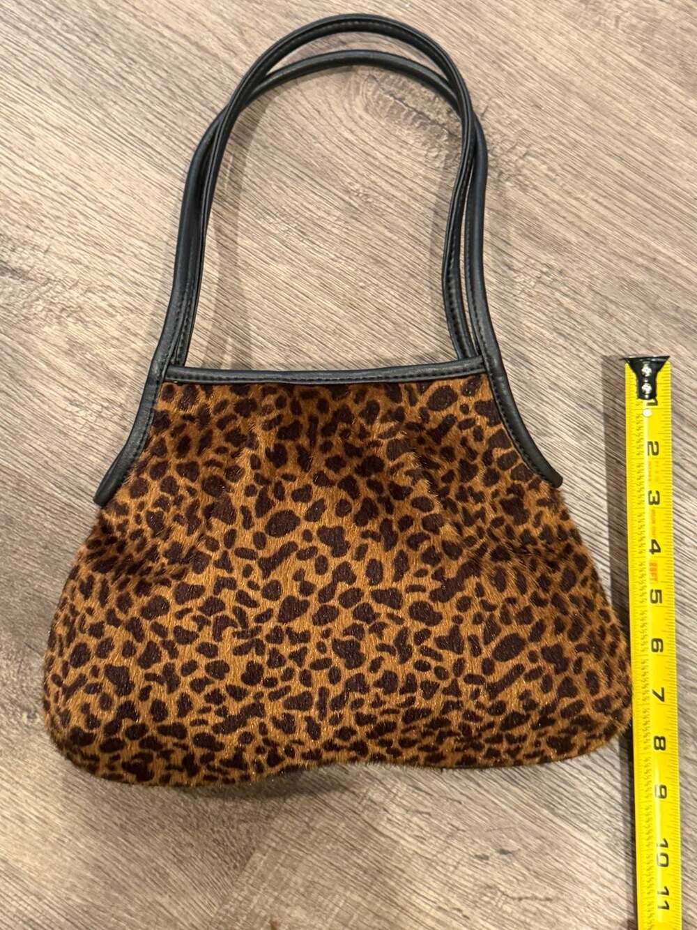 Maxx New York Vintage Y2K Faux Leopard Print Pony Hair Shoulder Bag - Picture 4 of 6